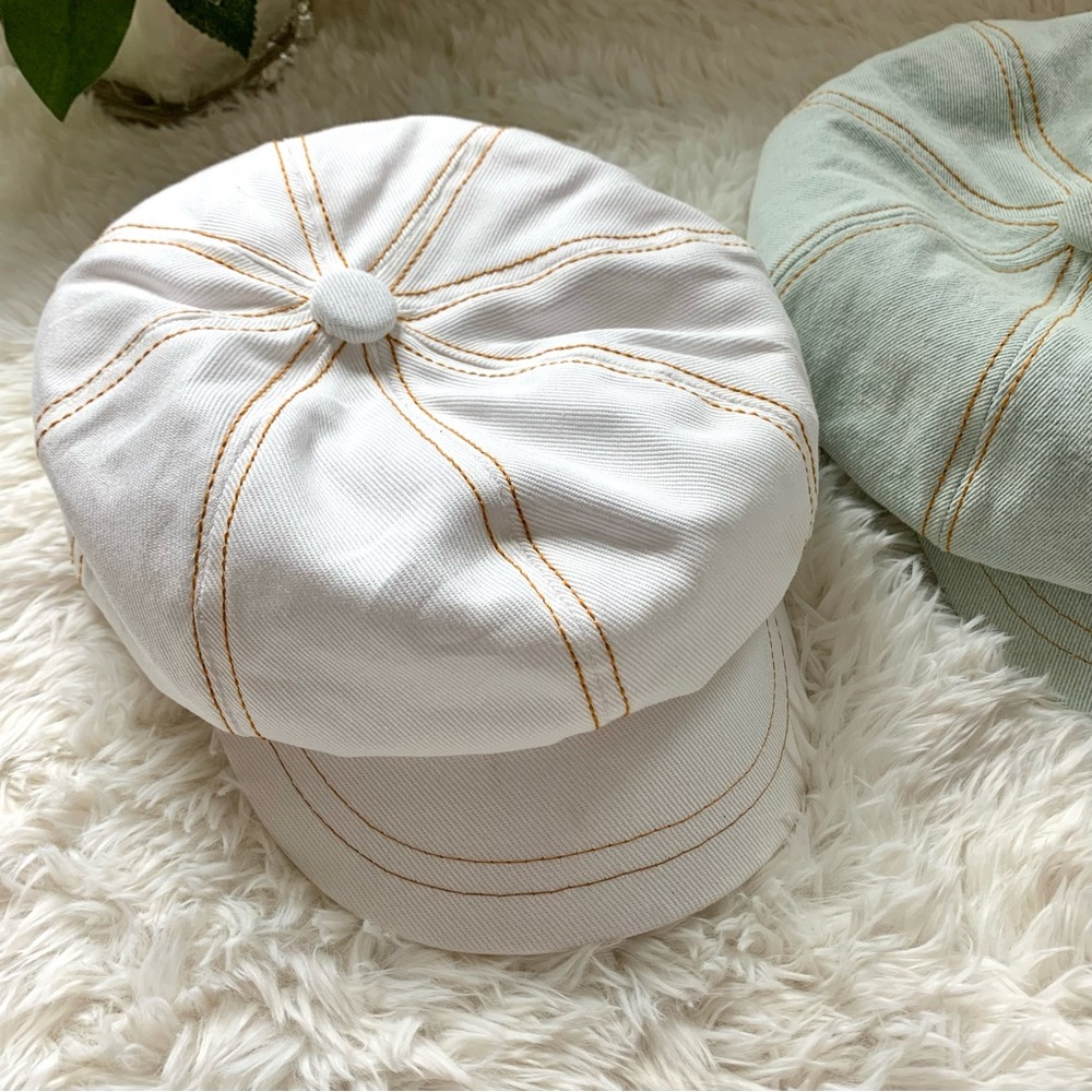 NWT Free People Blakey Bubble Cadet Hat in Ivory White - Picture 7 of 15